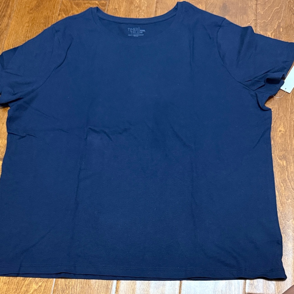 NWT Size XXXL Time and Tru Navy Blue crew T-Shirt